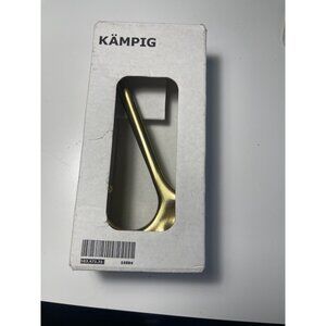 New IKEA Kampig Brass Finish Wall Mount Robe Towel Coat Hook